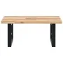 Estante de lavabo de pared acero y madera maciza de acacia von , Badezimmerwaschtische - Ref: Foro24-3302761, Preis: 70,39 €,...