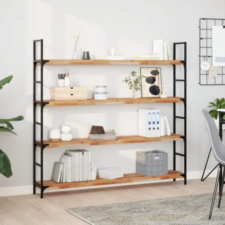 Estante flotante 3 uds madera acacia acabado aceite 140x20x4 cm by , Shelves and shelves - Ref: Foro24-3279597, Price: 163,04...