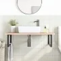 Estante de lavabo de pared de acero y madera maciza de roble de , Tocadores de baño - Ref: Foro24-3302465, Precio: 127,34 €, ...