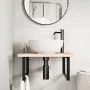 Estante de lavabo de pared de acero y madera maciza de haya von , Badezimmerwaschtische - Ref: Foro24-3302501, Preis: 88,55 €...