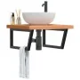 Estante de lavabo de pared de acero y madera maciza de haya by , bathroom vanities - Ref: Foro24-3302515, Price: 107,96 €, Di...