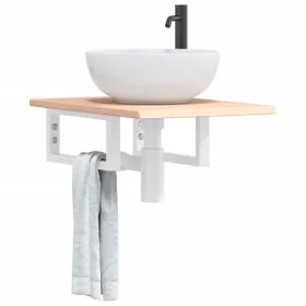Estante de lavabo de pared de acero y madera maciza de roble by , bathroom vanities - Ref: Foro24-3302536, Price: 62,86 €, Di...
