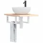 Estante de lavabo de pared de acero y madera maciza de roble von , Badezimmerwaschtische - Ref: Foro24-3302536, Preis: 62,86 ...