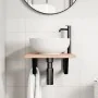 Estante de lavabo de pared de acero y madera maciza de roble von , Badezimmerwaschtische - Ref: Foro24-3302555, Preis: 78,17 ...