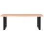 Estante de lavabo de pared de acero y madera maciza de roble de , Tocadores de baño - Ref: Foro24-3302645, Precio: 87,92 €, D...