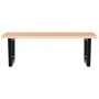 Estante de lavabo de pared de acero y madera maciza de roble de , Tocadores de baño - Ref: Foro24-3302647, Precio: 87,43 €, D...