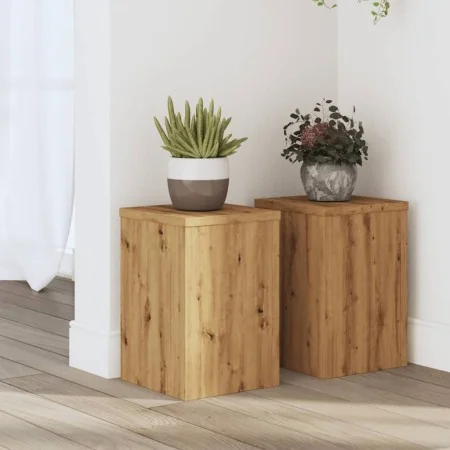 Soportes de plantas 2 uds madera roble artisian 20x20x30 cm von , Topfständer - Ref: Foro24-852905, Preis: 36,66 €, Rabatt: %