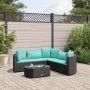 Set de sofás de jardín 6 piezas y cojines ratán sintético negro by , Garden sets - Ref: Foro24-3308396, Price: 441,70 €, Disc...