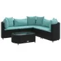 Set de sofás de jardín 6 piezas y cojines ratán sintético negro by , Garden sets - Ref: Foro24-3308396, Price: 441,70 €, Disc...