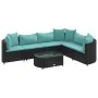 Set de sofás de jardín 7 pzas con cojines ratán sintético negro by , Garden sets - Ref: Foro24-3308380, Price: 500,00 €, Disc...