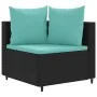 Set de sofás de jardín 7 pzas con cojines ratán sintético negro by , Garden sets - Ref: Foro24-3308380, Price: 500,00 €, Disc...