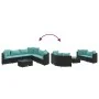 Set de sofás de jardín 7 pzas con cojines ratán sintético negro by , Garden sets - Ref: Foro24-3308380, Price: 500,00 €, Disc...