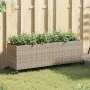 Jardinera con ruedas y 3 maceteros ratán PE gris 107x32x38 cm by , Pots and planters - Ref: Foro24-366421, Price: 70,91 €, Di...