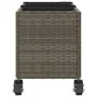 Jardinera con ruedas y 3 maceteros ratán PE gris 107x32x38 cm by , Pots and planters - Ref: Foro24-366421, Price: 70,91 €, Di...