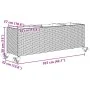 Jardinera con ruedas y 3 maceteros ratán PE gris 107x32x38 cm by , Pots and planters - Ref: Foro24-366421, Price: 70,91 €, Di...