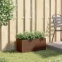 Jardinera con 2 maceteros ratán sintético marrón 72x30x32 cm by , Pots and planters - Ref: Foro24-366423, Price: 46,60 €, Dis...