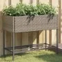 Jardinera con estante ratán sintético gris by , Pots and planters - Ref: Foro24-366386, Price: 82,67 €, Discount: %