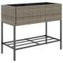 Jardinera con estante ratán sintético gris by , Pots and planters - Ref: Foro24-366386, Price: 82,67 €, Discount: %