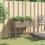 Jardinera con estante ratán sintético gris by , Pots and planters - Ref: Foro24-366386, Price: 82,67 €, Discount: %