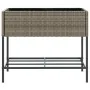 Jardinera con estante ratán sintético gris by , Pots and planters - Ref: Foro24-366386, Price: 82,67 €, Discount: %