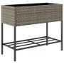 Jardinera con estante ratán sintético gris by , Pots and planters - Ref: Foro24-366386, Price: 82,67 €, Discount: %