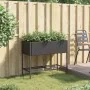 Jardinera con estante ratán sintético negro de , Maceteros y jardineras - Ref: Foro24-366384, Precio: 85,63 €, Descuento: %