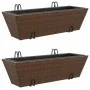 Jardineras con ganchos 2 unidades ratán sintético marrón von , Töpfe und Pflanzgefäße - Ref: Foro24-366402, Preis: 72,19 €, R...