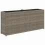 Jardinera con 2 maceteros de ratán sintético gris 90x20x40 cm by , Pots and planters - Ref: Foro24-366409, Price: 61,53 €, Di...