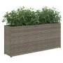 Jardinera con 2 maceteros de ratán sintético gris 90x20x40 cm by , Pots and planters - Ref: Foro24-366409, Price: 61,53 €, Di...