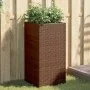 Jardinera de ratán sintético marrón 40x40x80 cm by , Pots and planters - Ref: Foro24-366414, Price: 75,35 €, Discount: %