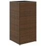 Jardinera de ratán sintético marrón 40x40x80 cm by , Pots and planters - Ref: Foro24-366414, Price: 75,35 €, Discount: %
