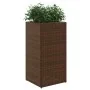 Jardinera de ratán sintético marrón 40x40x80 cm by , Pots and planters - Ref: Foro24-366414, Price: 75,35 €, Discount: %
