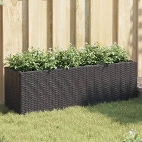 Jardinera con 3 maceteros ratán sintético negro 105x30x32 cm von , Töpfe und Pflanzgefäße - Ref: Foro24-366416, Preis: 65,19 ...