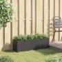 Jardinera con 3 maceteros ratán sintético negro 105x30x32 cm by , Pots and planters - Ref: Foro24-366416, Price: 65,19 €, Dis...