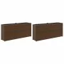 Jardineras con 2 maceteros 2 uds ratán PE marrón 90x20x40 cm by , Pots and planters - Ref: Foro24-3210514, Price: 116,26 €, D...