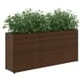 Jardineras con 2 maceteros 2 uds ratán PE marrón 90x20x40 cm by , Pots and planters - Ref: Foro24-3210514, Price: 116,26 €, D...