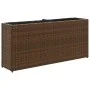 Jardineras con 2 maceteros 2 uds ratán PE marrón 90x20x40 cm by , Pots and planters - Ref: Foro24-3210514, Price: 116,26 €, D...