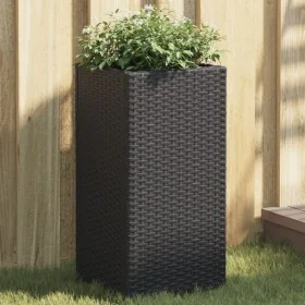 Jardineras 2 unidades ratán sintético negro 30x30x60 cm by , Pots and planters - Ref: Foro24-3210516, Price: 95,41 €, Discoun...