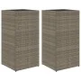 Jardineras 2 unidades ratán sintético gris 40x40x80 cm by , Pots and planters - Ref: Foro24-3210521, Price: 137,49 €, Discoun...