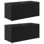 Jardineras con 2 maceteros 2 uds ratán PE negro 72x30x32 cm by , Pots and planters - Ref: Foro24-3210528, Price: 85,73 €, Dis...