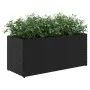 Jardineras con 2 maceteros 2 uds ratán PE negro 72x30x32 cm by , Pots and planters - Ref: Foro24-3210528, Price: 85,73 €, Dis...