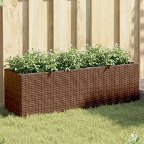 Jardineras con 3 maceteros 2 uds ratán PE marrón 105x30x32 cm von , Töpfe und Pflanzgefäße - Ref: Foro24-3210523, Preis: 117,...