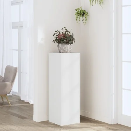 Soportes para plantas madera de ingeniería blanco 33x33x100 cm de , Soportes para macetas - Ref: Foro24-852951, Precio: 68,80...