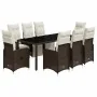 Set de mesa y sillas jardín 9 piezas y cojines ratán PE marrón von , Gartensets - Ref: Foro24-3277192, Preis: 1,00 €, Rabatt: %