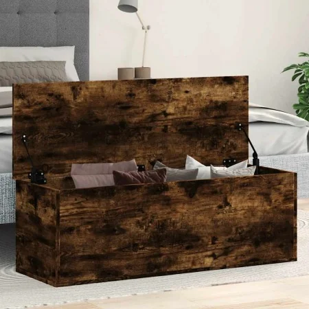 Caja de almacenaje madera ingeniería roble ahumado 102x35x35 cm by , Storage trunks - Ref: Foro24-840692, Price: 84,91 €, Dis...