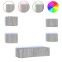 Muebles TV pared con LED 6 pzas madera ingeniería gris Sonoma von , TV-Möbel - Ref: Foro24-3216858, Preis: 191,41 €, Rabatt: %
