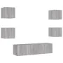 Muebles TV pared con LED 6 pzas madera ingeniería gris Sonoma von , TV-Möbel - Ref: Foro24-3216858, Preis: 191,41 €, Rabatt: %