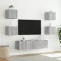 Muebles TV pared con LED 6 pzas madera ingeniería gris Sonoma von , TV-Möbel - Ref: Foro24-3216858, Preis: 191,41 €, Rabatt: %