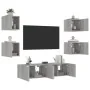 Muebles TV pared con LED 6 pzas madera ingeniería gris Sonoma von , TV-Möbel - Ref: Foro24-3216858, Preis: 191,41 €, Rabatt: %