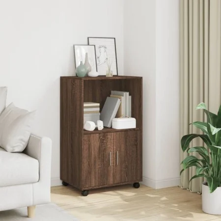 Armario con ruedas madera ingeniería marrón roble 55x40x91 cm by , Sideboards - Ref: Foro24-853188, Price: 68,12 €, Discount: %